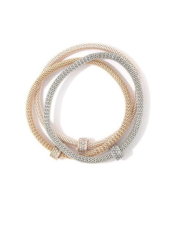 Rhinestone Charm Stretch Bracelet Set
