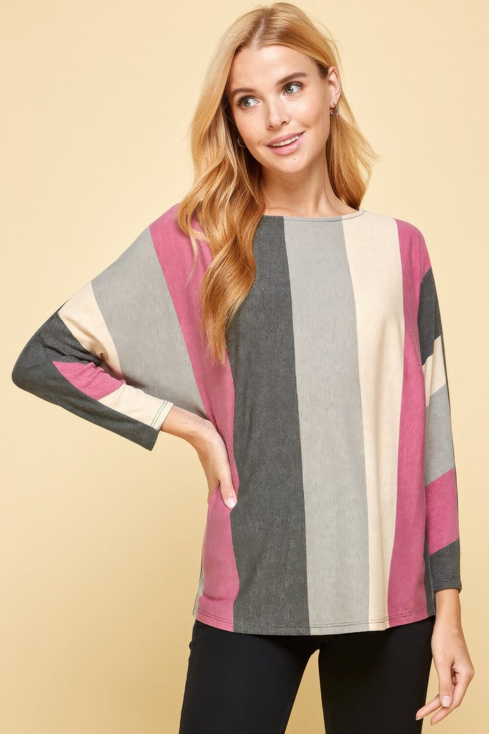 Striped Dolman Sleeves Top - Image 6