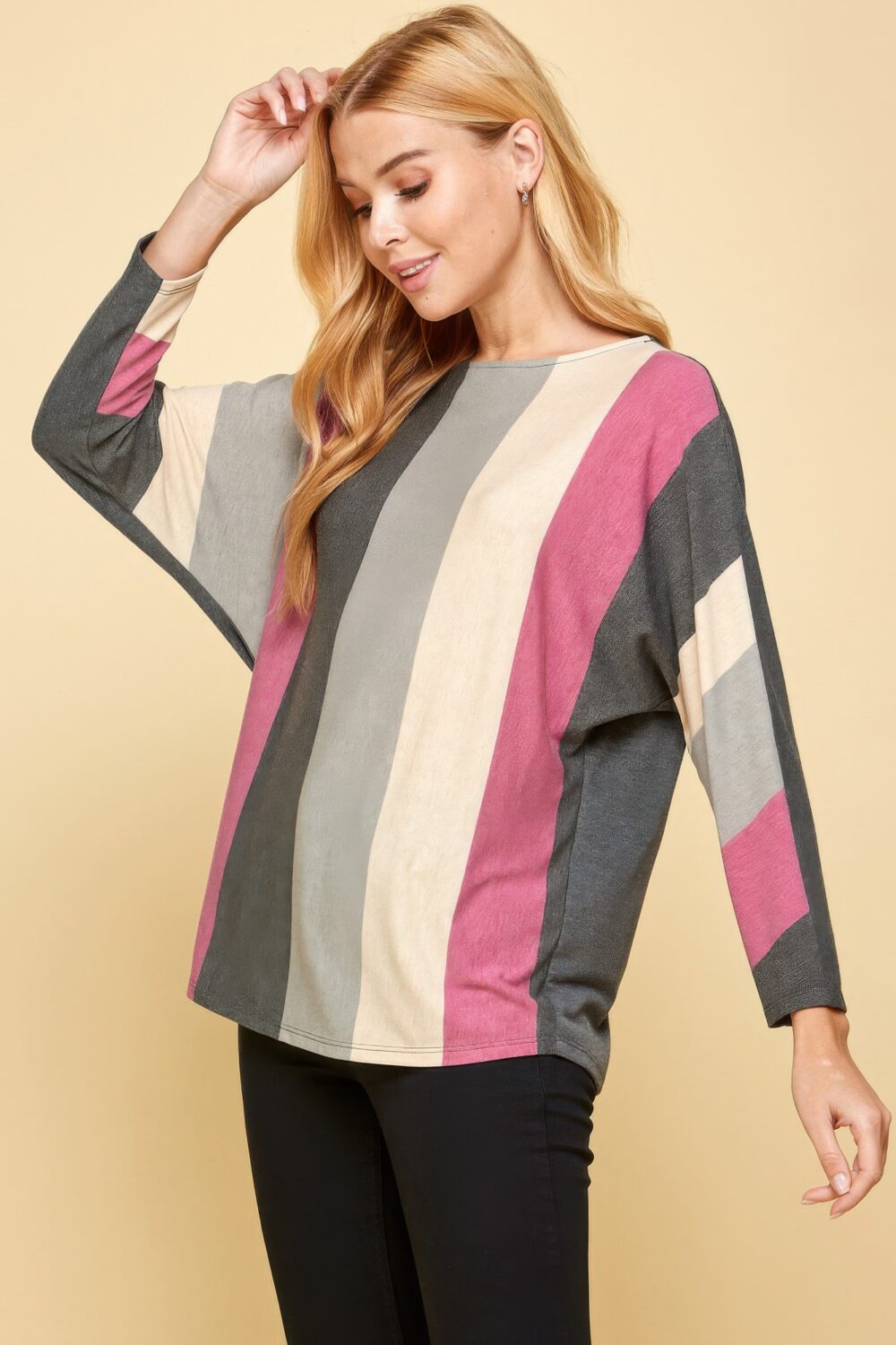 Striped Dolman Sleeves Top - Image 10