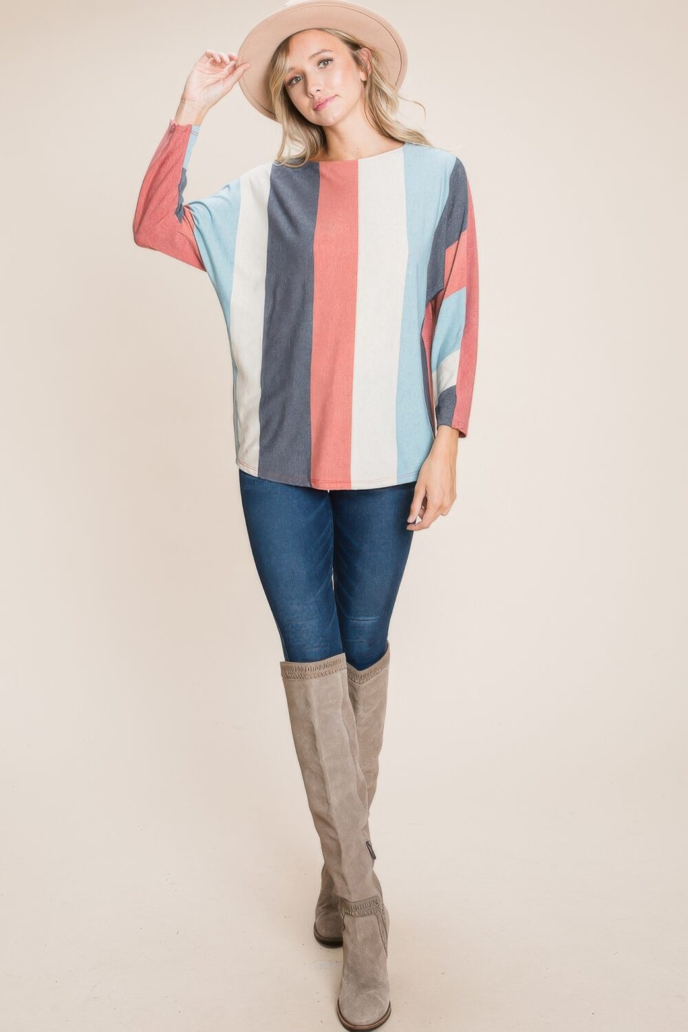 Striped Dolman Sleeves Top - Image 2