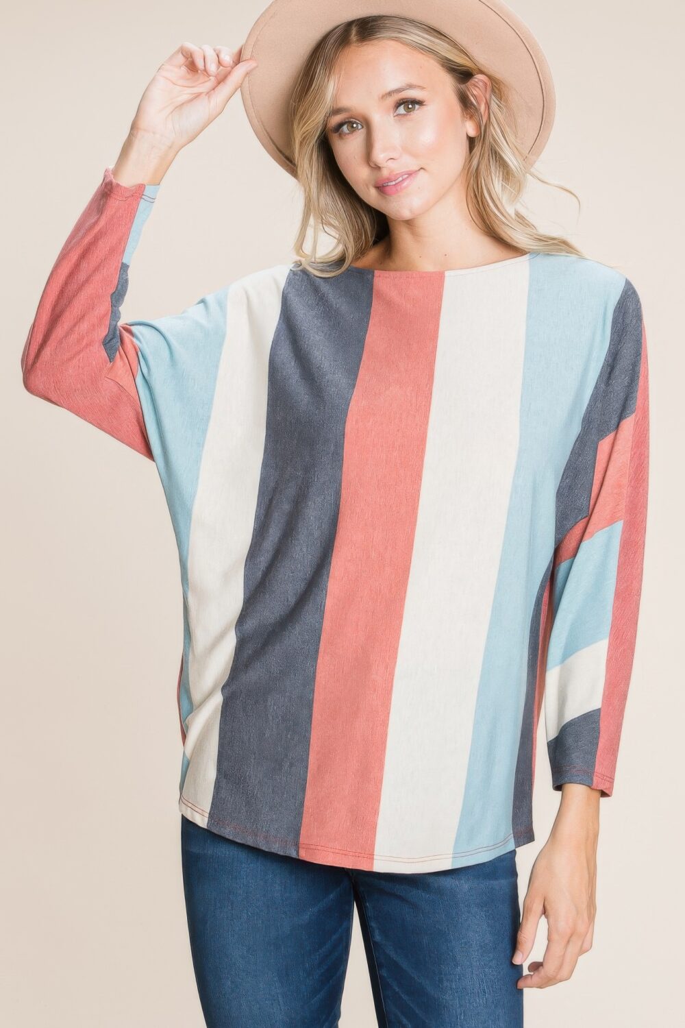 Striped Dolman Sleeves Top - Image 3