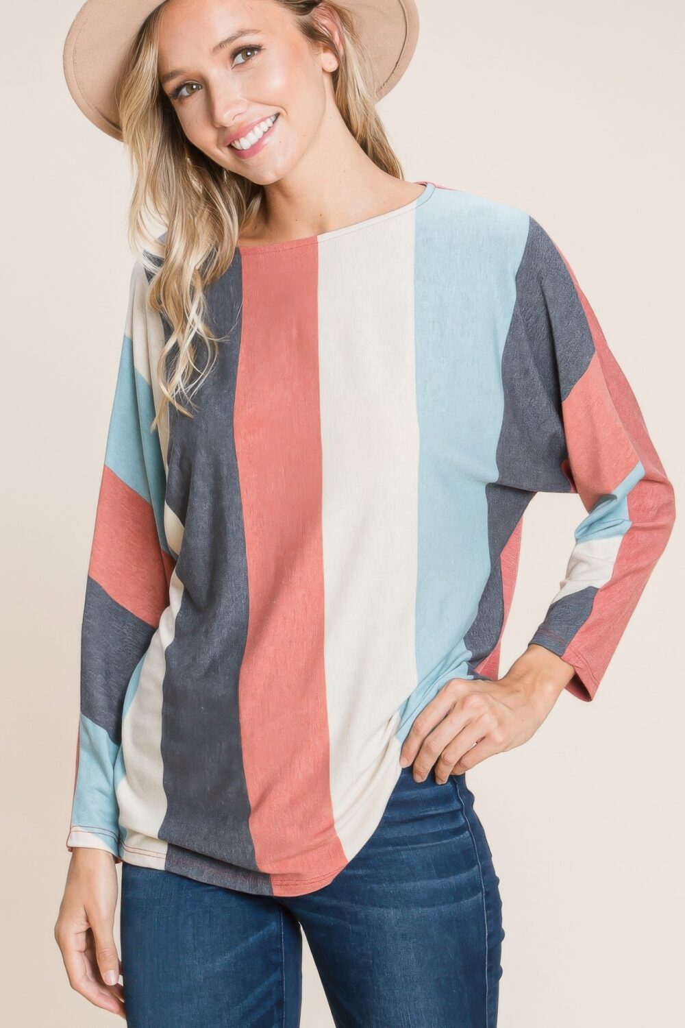 Striped Dolman Sleeves Top - Image 4