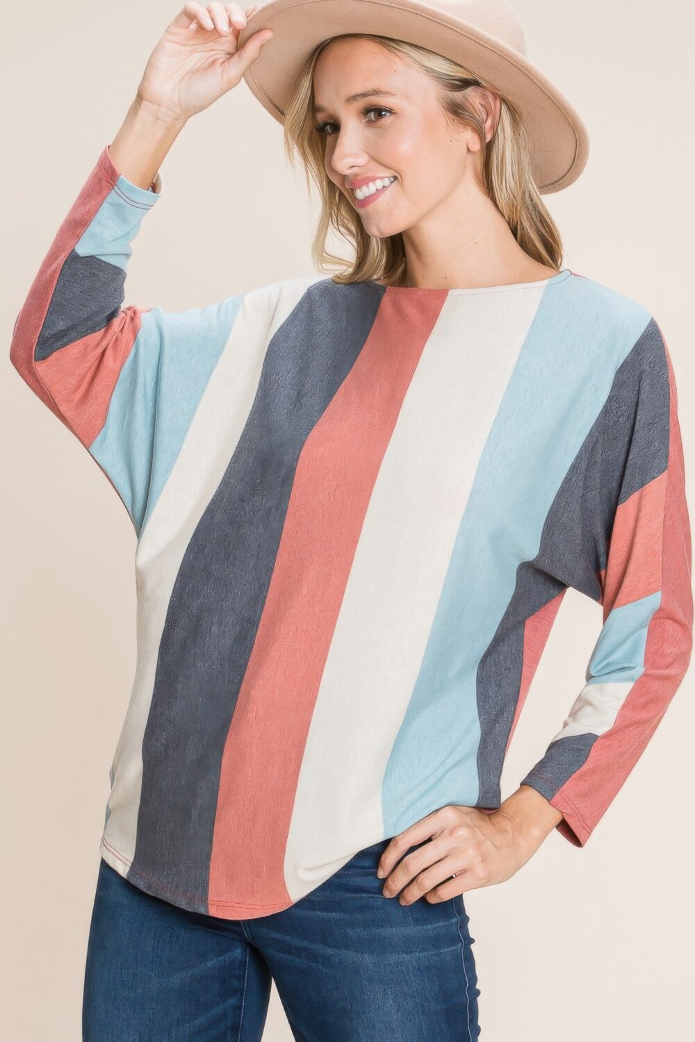 Striped Dolman Sleeves Top - Image 5