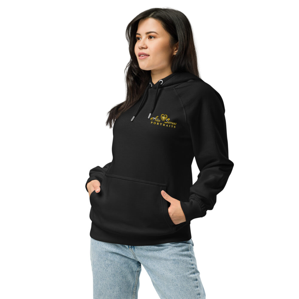 Allie Serrano Portraits - Unisex eco raglan hoodie - Image 6