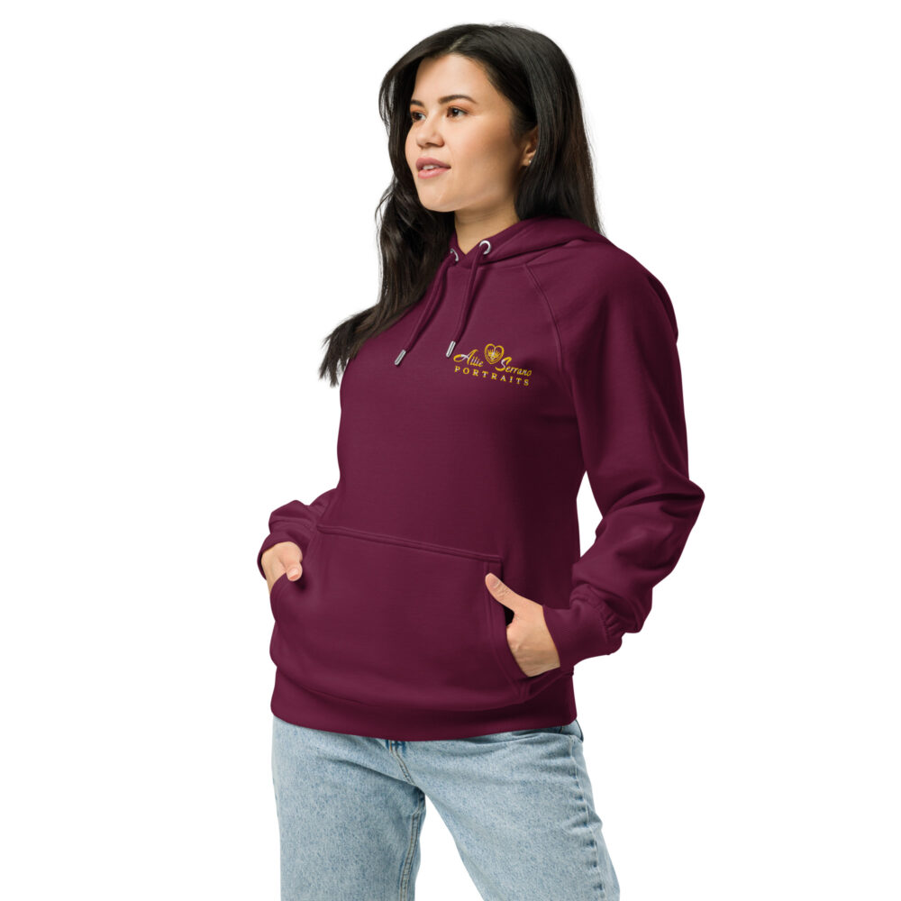 Allie Serrano Portraits - Unisex eco raglan hoodie - Image 4